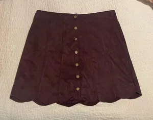 Dark Purple Button Up Skirt Size L thumbnail 1