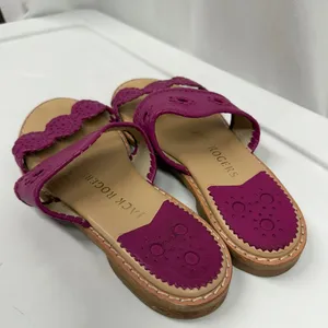Jack Rogers Women's Caroline Leather Flat Slide Sandals in Orchid Sz‎ 6 thumbnail 5