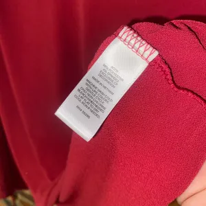NWT Express Red V-Neck Long Bell Sleeve Open Shoulder Top Women's Size Small thumbnail 8