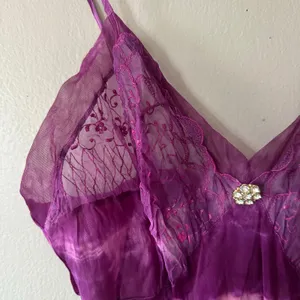 Frida Purple Tie Dye Lace Midi Dress Size S/M thumbnail 7