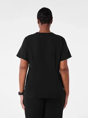 FIGS Catarina One Pocket V-Neck Scrub Top Black Sz Large thumbnail 2