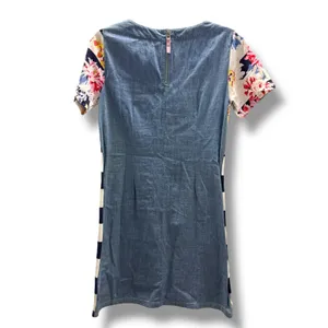 Joules Women's Seren Jersey Woven Mix Dress -‎ Stripe Whitstable Floral Size 6 thumbnail 4