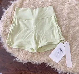 NWT Nicole Soft High-Waisted Fitted Athletic Shorts Bike Short Light Chartreuse thumbnail 1