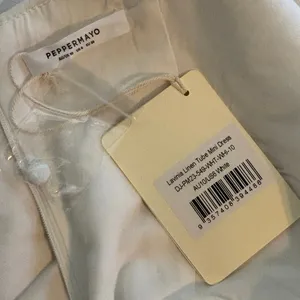 NEW Peppermayo US 6 Lavinia Linen Tube Mini Dress White thumbnail 5