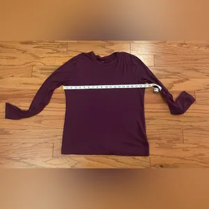 a new day- Burgundy Long Sleeve Blouse Size L thumbnail 7