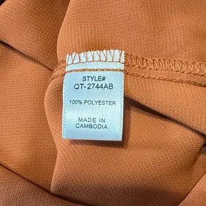 Zenana Outfitters Rust Orange Cap Sleeve V-Neck Blouse thumbnail 5