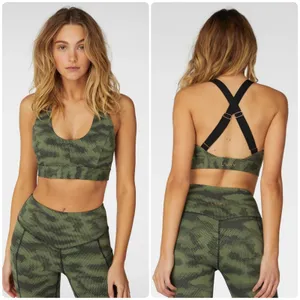 NWT L'URV Womens Fern Camo Take Charge Crop Compression Sporty Sports Bra Size S thumbnail 2