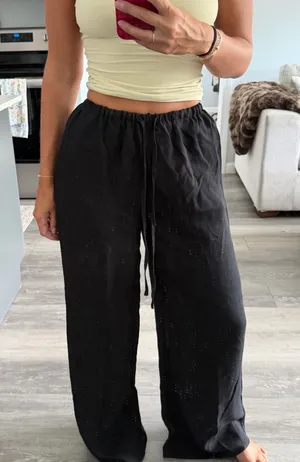 Musera Black Flowy Pants thumbnail 1