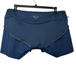 Athleta Ready Set Go Running Shorts Women XL Teal Blue Lined Zip Pocket thumbnail 8