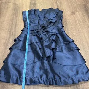 BCBGeneration Womens Flower Ruffle Strapless Cocktail Dress Blue Size 2 XS thumbnail 10