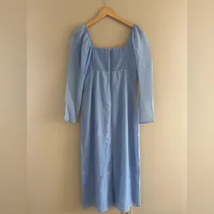 Abercrombie & Fitch Emerson Chiffon Long Sleeve Midi Dress Blue Size Small Party thumbnail 3