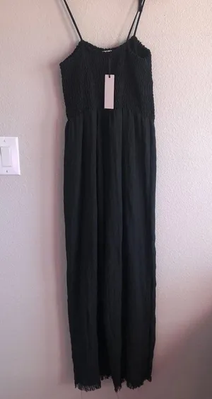 NWT first Monday black distressed hem jumpsuit thumbnail 4