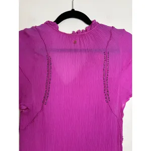 Marie Oliver Silk Magenta Embroidered Tassel Maxi Dress‎ Boho thumbnail 9