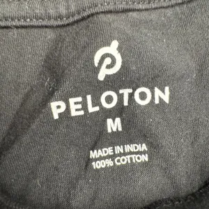 Peloton Womens Black Short‎ Sleeve T Shirt Size Medium Century Logo thumbnail 2