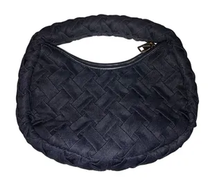 Urban Expression Denim Woven Top Handle Bag Dark Wash Blue Small Y2K Vegan thumbnail 1