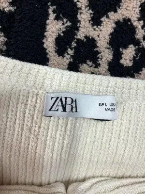 Zara Cream Ribbed Knit Tube Top thumbnail 3