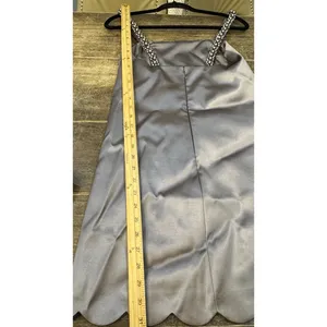 Kate Spade satin mini‎ dress with beaded straps Gray Size 0 thumbnail 14