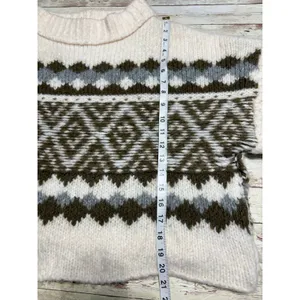 Free People Alpine Crop Mock Neck Wool Alpaca Blend Sweater Size Large Soft thumbnail 5