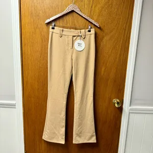 NEW Princess Polly Veronika Pants Flare Leg Trousers Beige US 4 NWT thumbnail 4
