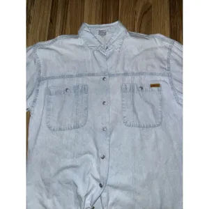 Vintage 90s Jordache Shirt Women's Medium Denim Metal‎ Buttons Tie thumbnail 3