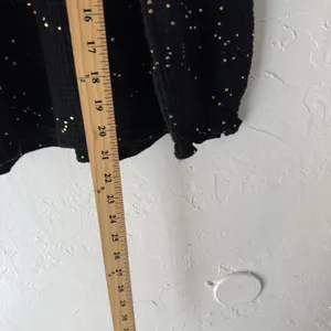 Peace n' love Blouse Womens Medium Black Gold Dot Long Sleeve Peplum‎ Top Boho thumbnail 7