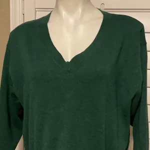 a new day Deep Green V-Neck Sweater thumbnail 2