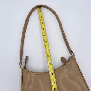 Vintage Y2K Liz Claiborne Faux Leather Shoulder Bag Purse Tan Patent Minimalist thumbnail 12
