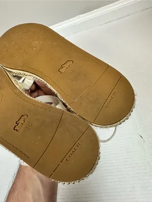 Coach Carissa Leather Women's Espadrille Chalk Gold Pearl | C2794 - Size 10 B thumbnail 10