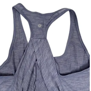 Lululemon Heathered Blue Racerback Crossover Back Yoga Tank‎ Top Size 4 thumbnail 2