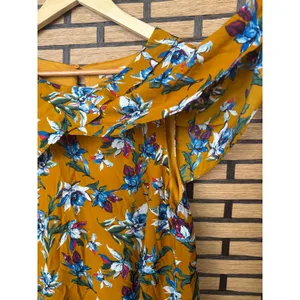 Entro Gold Floral Dress Size Medium‎ thumbnail 4