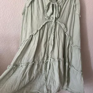 Anthropologie Celandine Boho Ruffle Tiered Mini Dress in Mint Green thumbnail 5