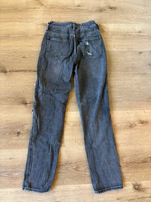 Black Washed Denim Mom Jeans thumbnail 6