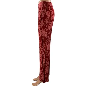 MNG Mango Women's Red Floral High Waisted Straight Leg Trousers Pants Size S thumbnail 2
