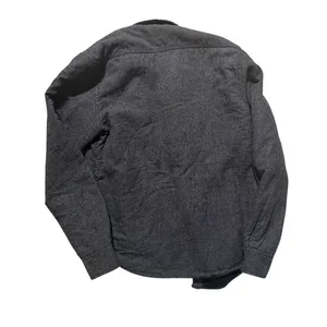 American Rag Faux Fur Lined Shirt Jacket Gray Button Front Shacket Women's M thumbnail 8