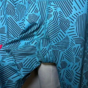Brooks Leggings Women XL Blue Geometric Equilibrium‎ Running Crop Capri 220610 thumbnail 10