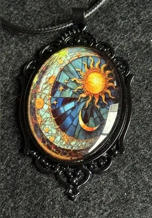 Celestial Pendant Necklace Black thumbnail 1