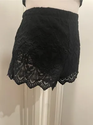 H&M Divided Black Lace Stretch Pull-On Shorts - S thumbnail 5