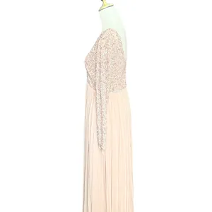Maya Deluxe Maternity Sequin Tulle Maxi‎ Dress muted Blush Pink Size 8 fairycore thumbnail 5