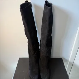 Sam Edelman Black Suede Knee‎ High Block Heel Pointed Toe Thora Boots Womens 6 thumbnail 3