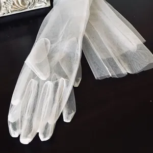Sheer White Mesh Gloves thumbnail 4