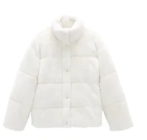 ZARA NWT Faux Fur Teddy Jacket Coat Medium Bloggers Fav White thumbnail 3