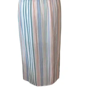 Hem & Thread Women's Striped Tube Dress‎ Tiered Midi Sleeveless Pink Blue Small thumbnail 7