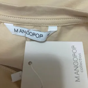 NEW Mangopop Beige Nude Short Sleeve Crew Neck T Shirt Tee Bodysuit Top Size M thumbnail 3