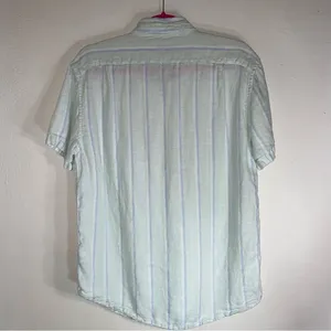 J Crew M 100% Linen Top Short Sleeve Button Front Collar Lagenlook thumbnail 6
