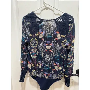 Free People Intimately Must Have Been Love Sheer Floral Long Sleeve Bodysuit thumbnail 9