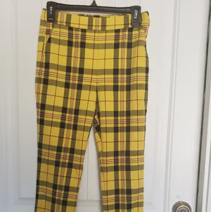Zara XS yellow Plaid pants thumbnail 2