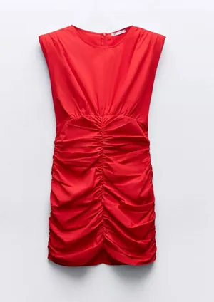Zara Fitted Draped Mini Dress thumbnail 1