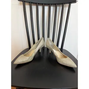 Michael Kors Alina flex kitten heel pump silver gold metallic heel size 7 thumbnail 9
