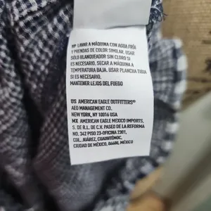 American Eagle Outfitters Top Womens Size Small Blue‎ White Gingham Crop Shirred thumbnail 7