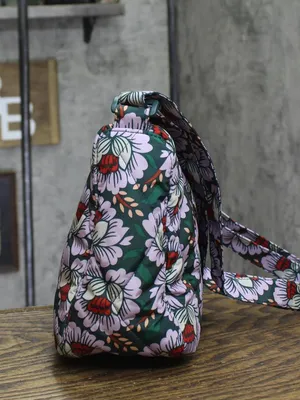 NEW Vera Bradley Quilted Floral Shoulder Bag Purple Green Multi One Size thumbnail 4